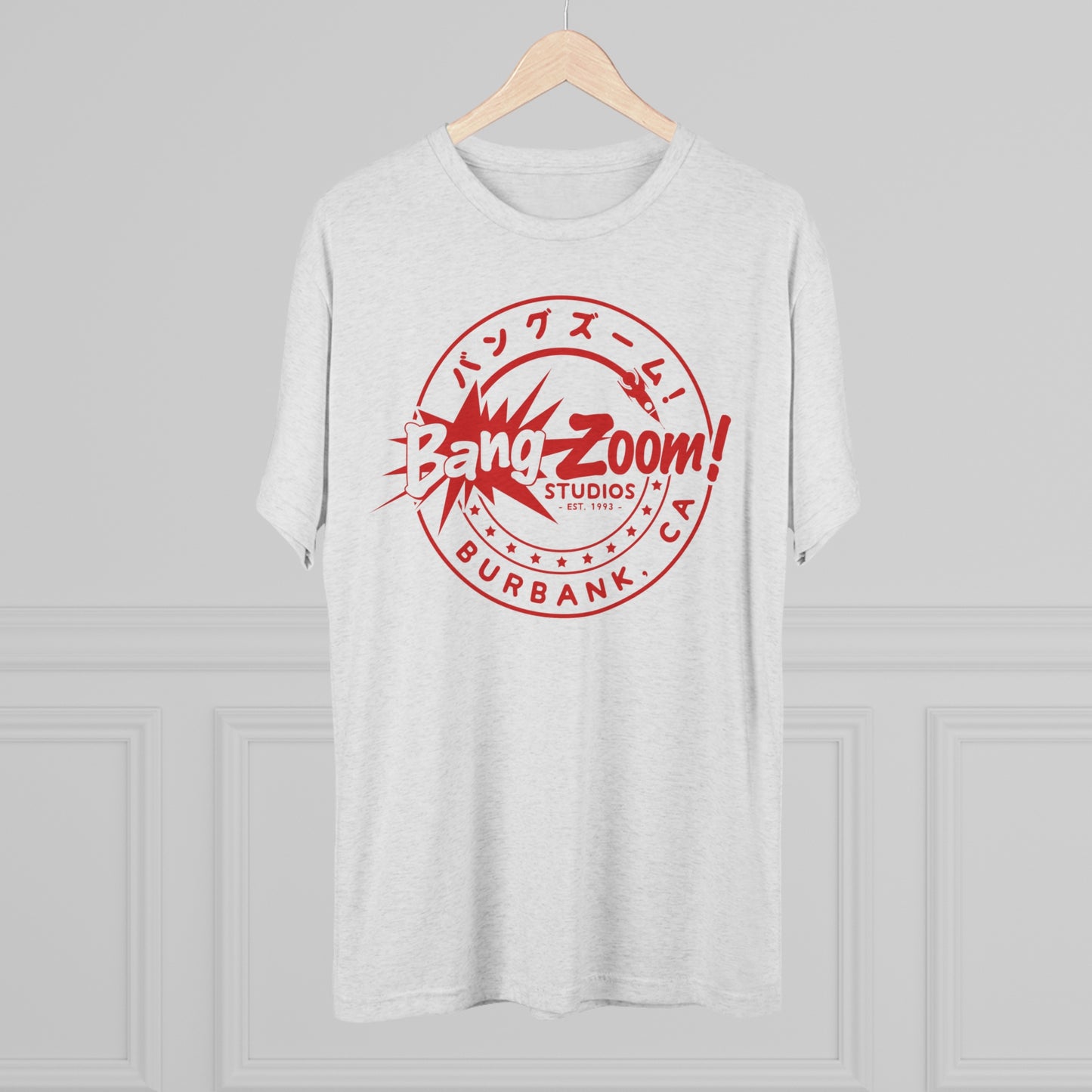Unisex Bang Zoom! Circle Logo White Heather Tee