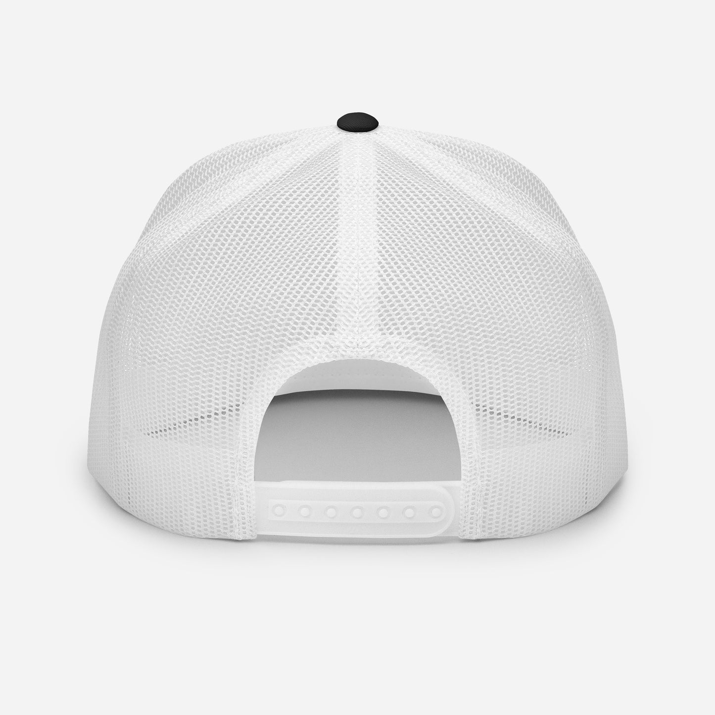 Black & White Trucker Cap with White Bang Zoom! logo