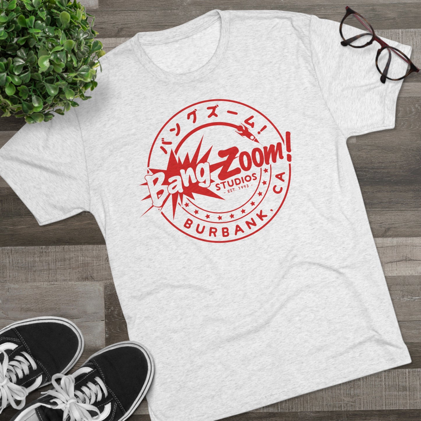 Unisex Bang Zoom! Circle Logo White Heather Tee
