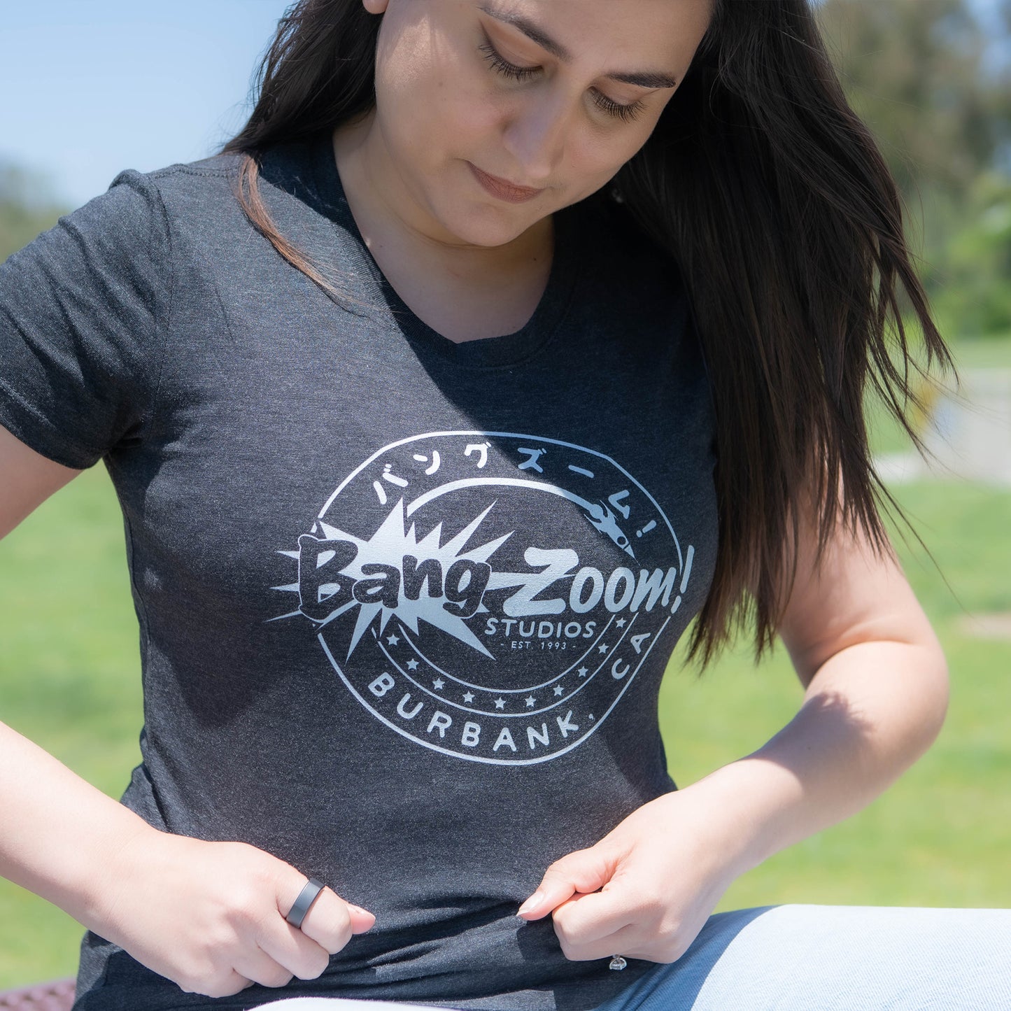 Women's Bang Zoom! Circle Logo Black Tee