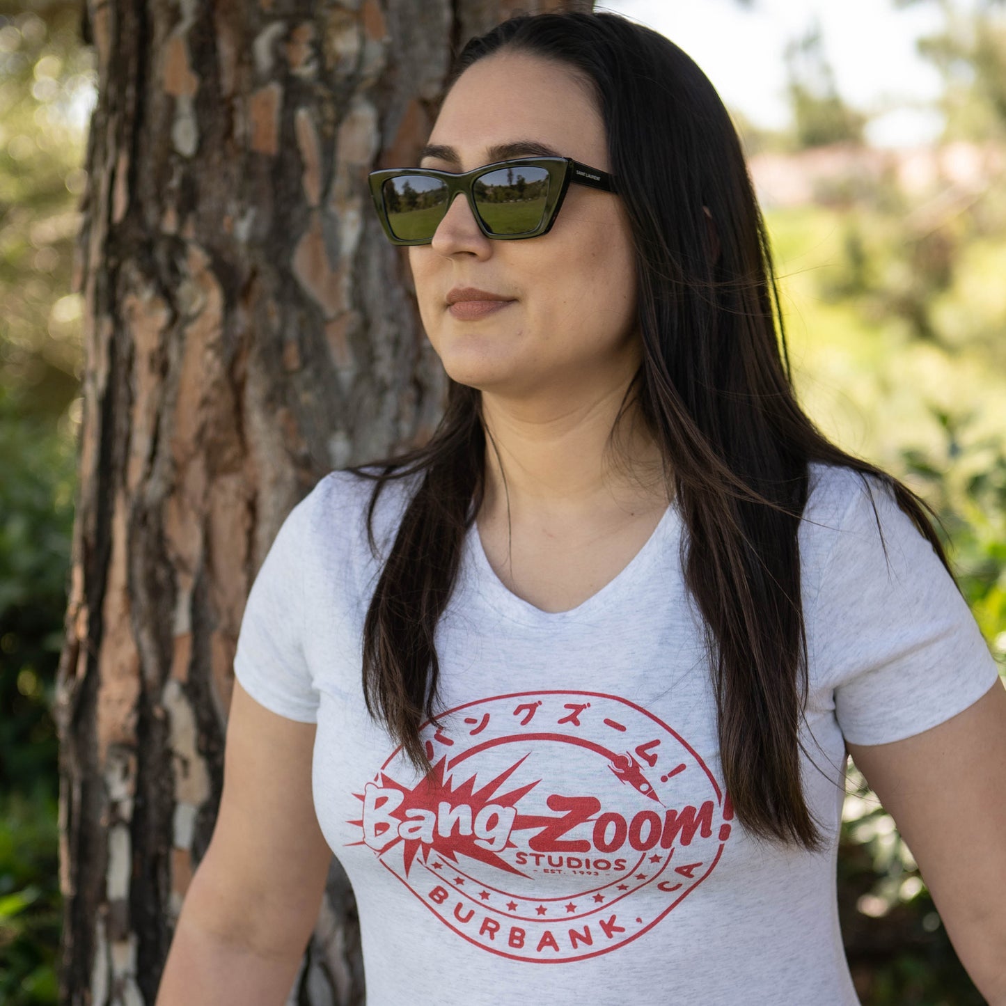 Women's Bang Zoom! Circle Logo White Heather Tee