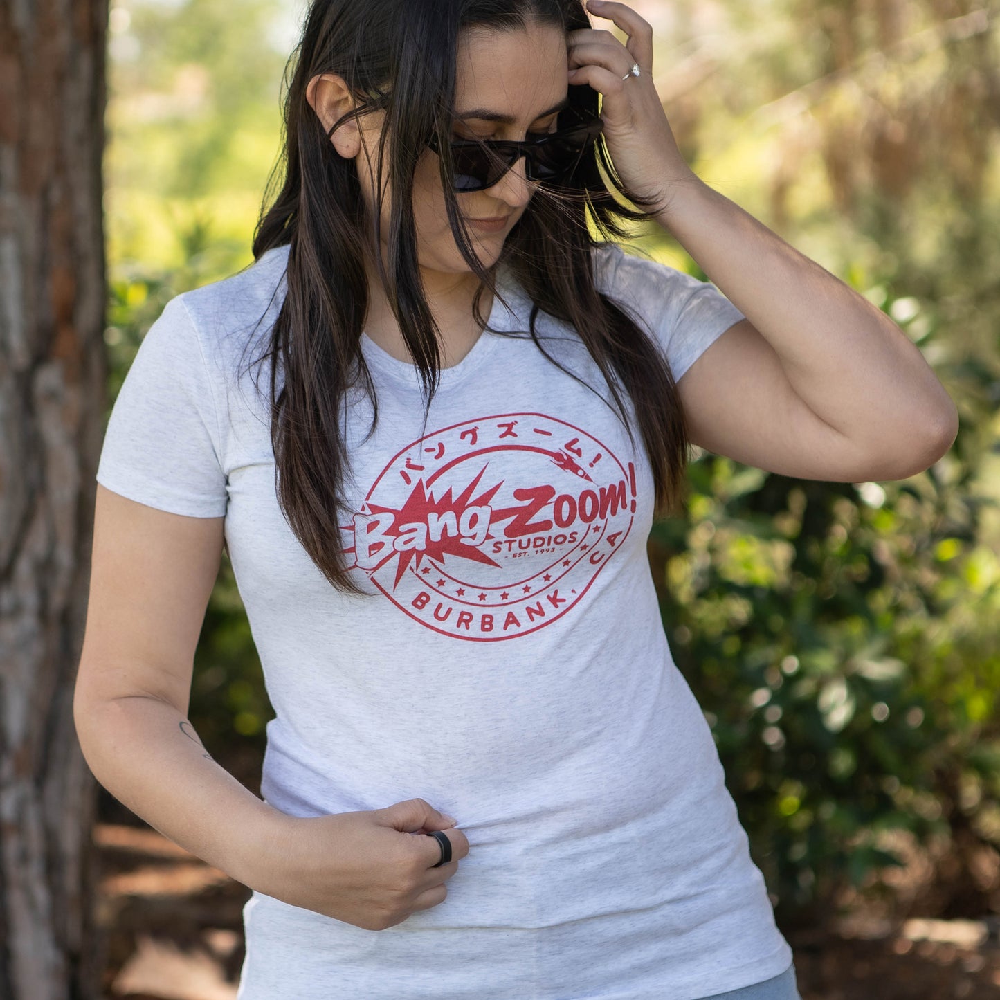 Women's Bang Zoom! Circle Logo White Heather Tee