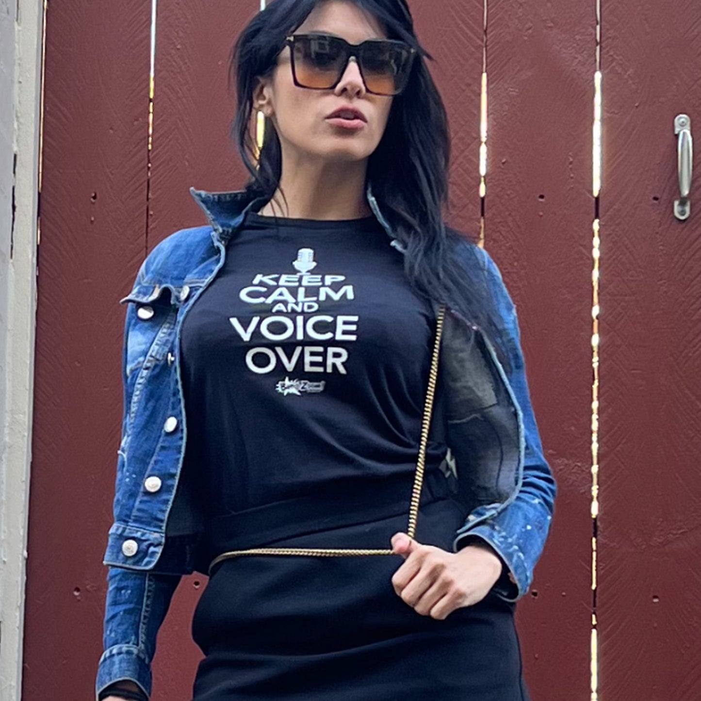 Women's "Keep Calm and Voice Over" Black Tee