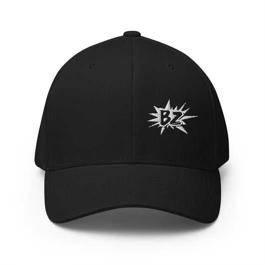 White BZ! Icon logo on Black Flexfit Cap