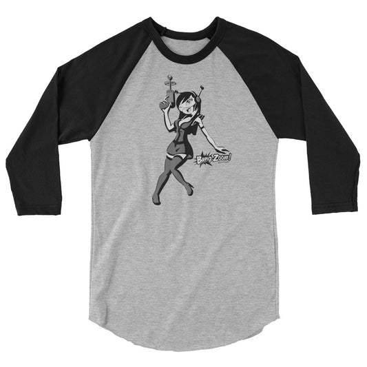 LoveChan (B&W) 3/4 sleeve raglan shirt