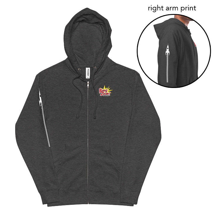 Zip-Up Hoodie with Rocket on Sleeve