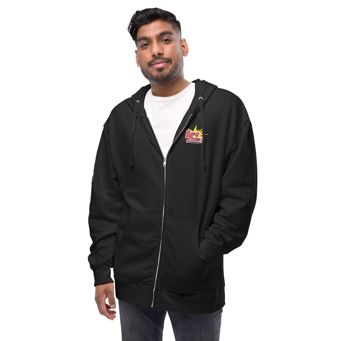 Zip-Up Hoodie with Rocket on Sleeve