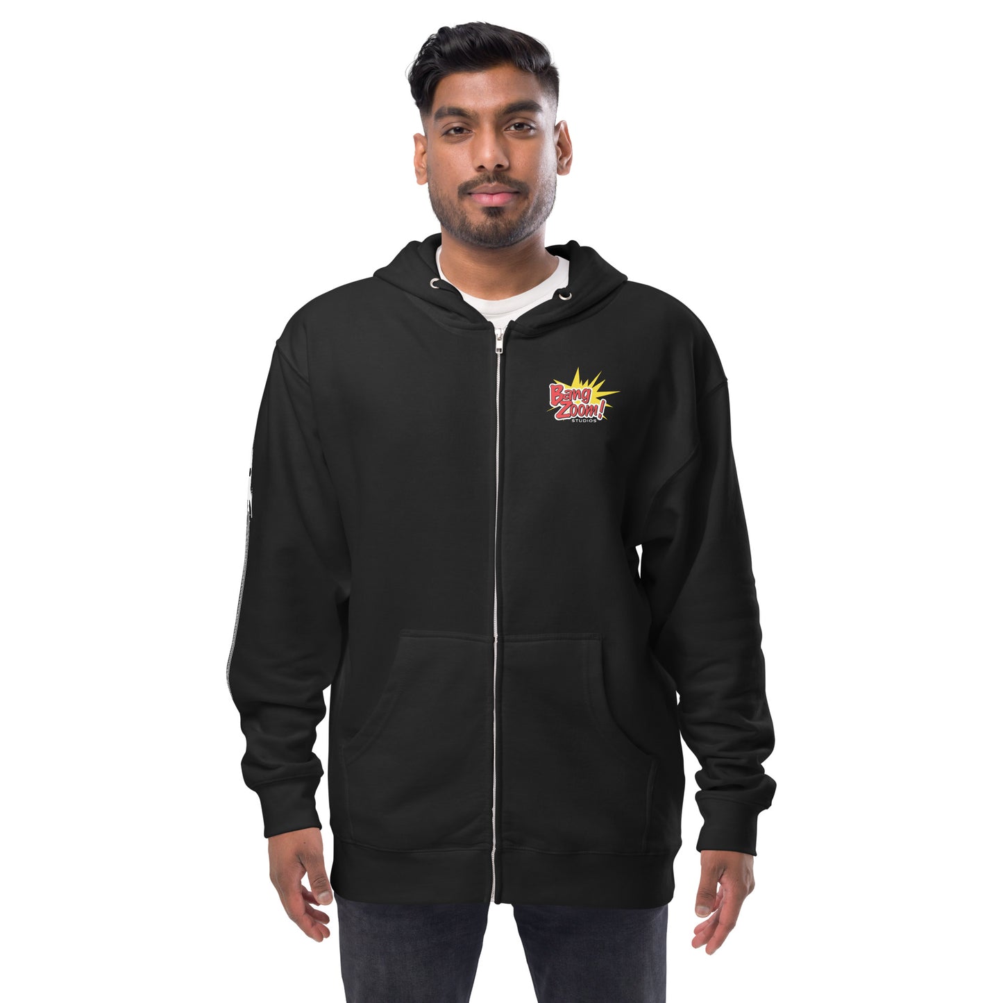Zip-Up Hoodie with Rocket on Sleeve