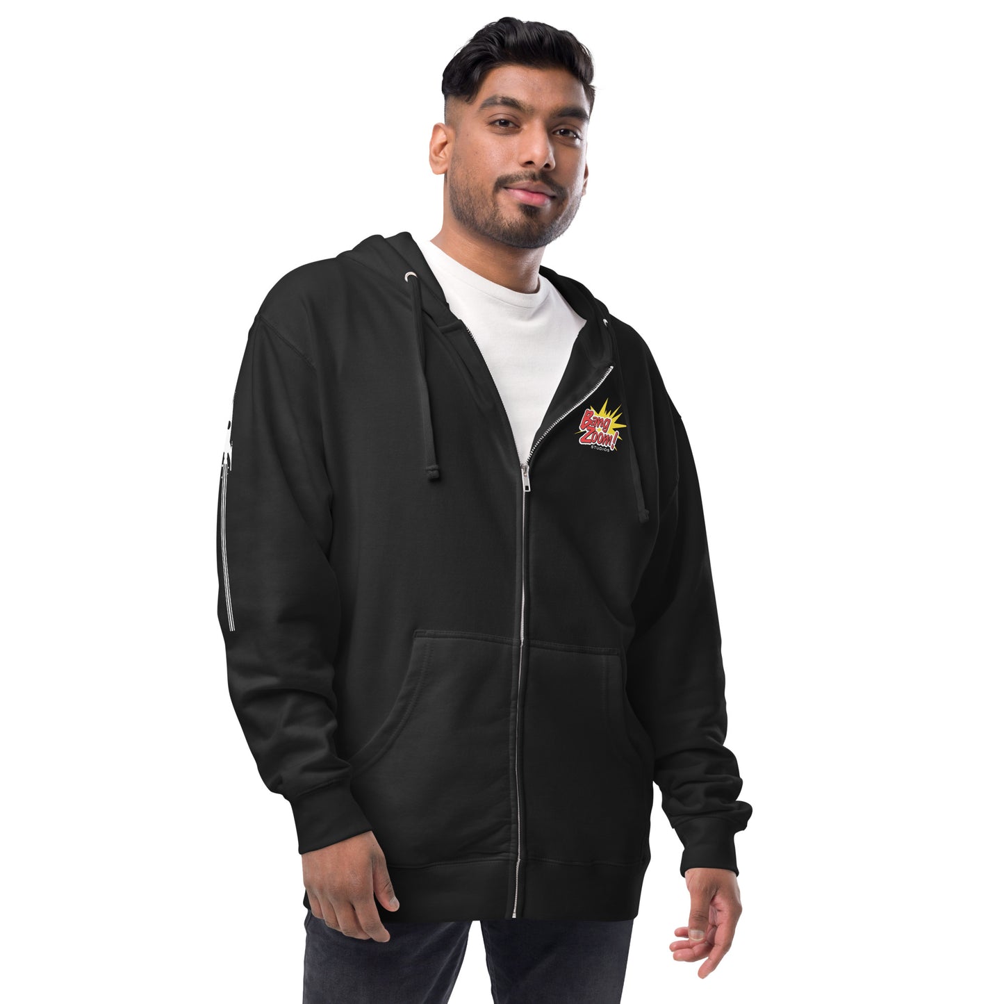 Zip-Up Hoodie with Rocket on Sleeve
