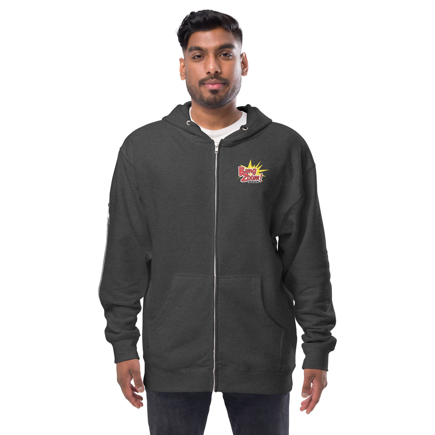 Zip-Up Hoodie with Rocket on Sleeve