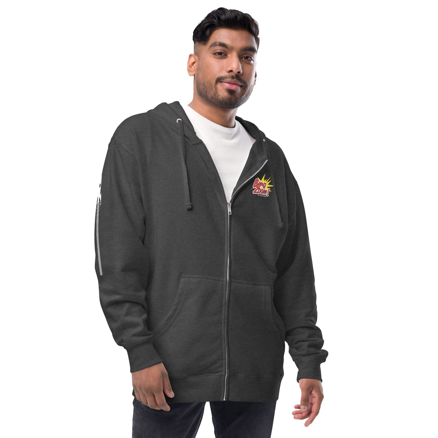 Zip-Up Hoodie with Rocket on Sleeve