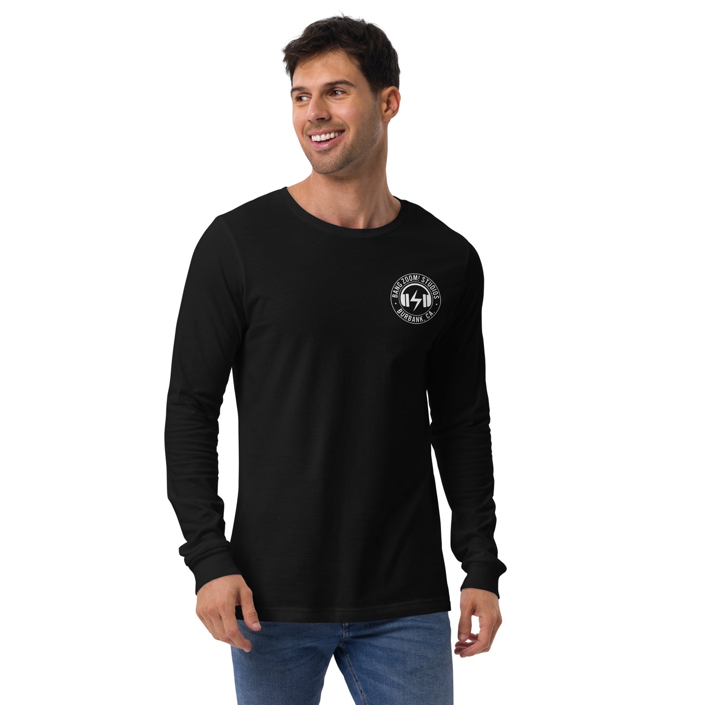 Unisex Bang Zoom! Headphones Long Sleeve Tee with back printing