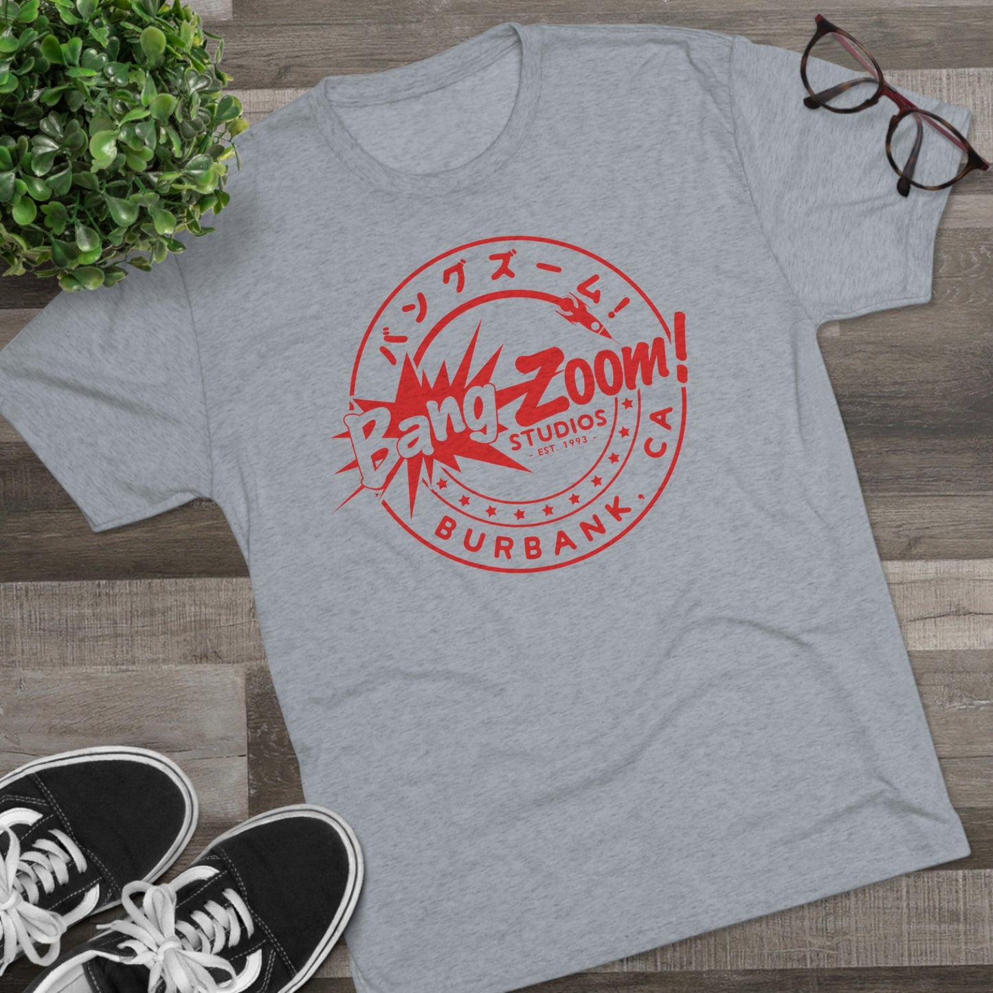 Unisex Bang Zoom! Circle Logo Heather Gray Tee