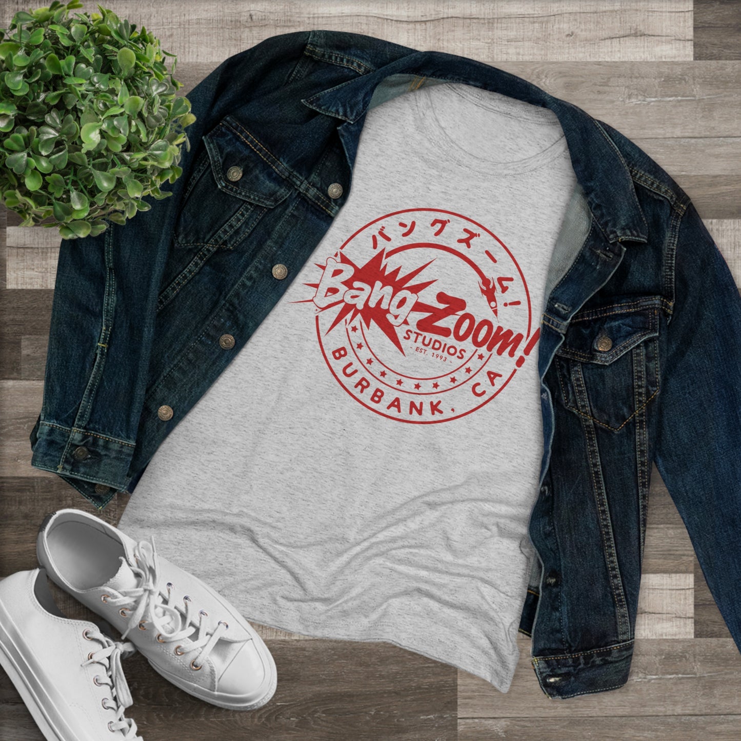 Women's Bang Zoom! Circle Logo White Heather Tee