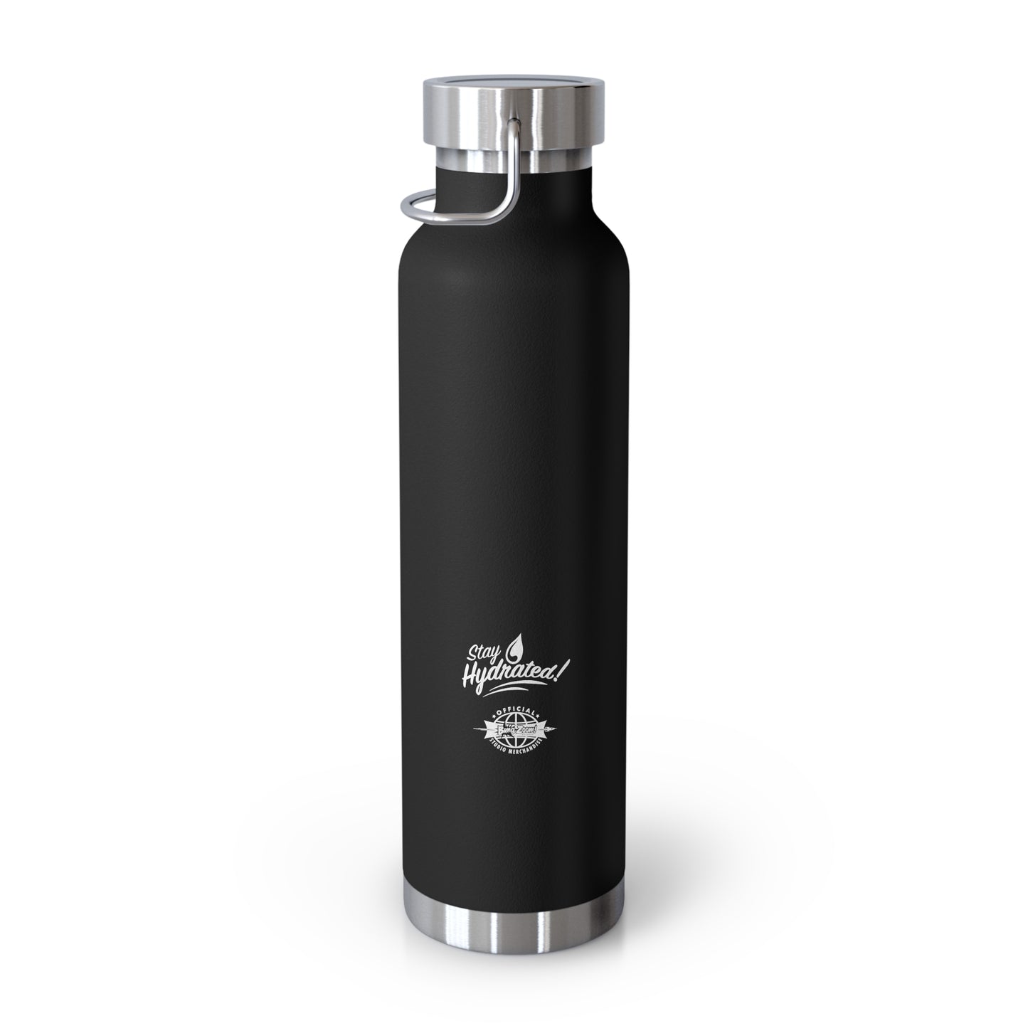 Black Vacuum Insulated Bottle with White Bang Zoom! Logo, 22oz