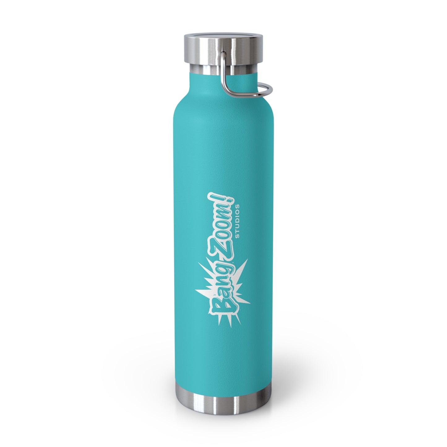 Teal Vacuum Insulated Bottle with White Bang Zoom! Logo