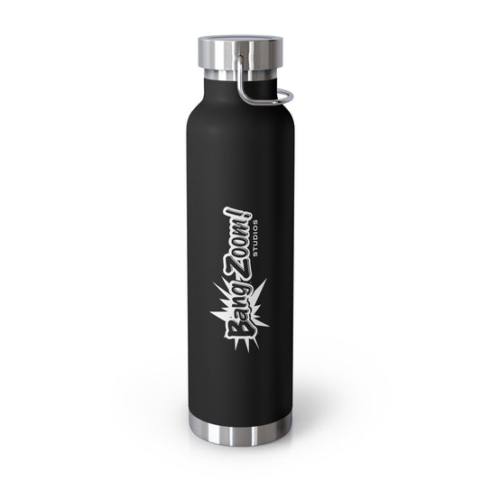 Black Vacuum Insulated Bottle with White Bang Zoom! Logo, 22oz