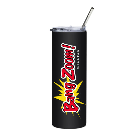 Color Bang Zoom! Logo on Black Tumbler with Straw, 20oz