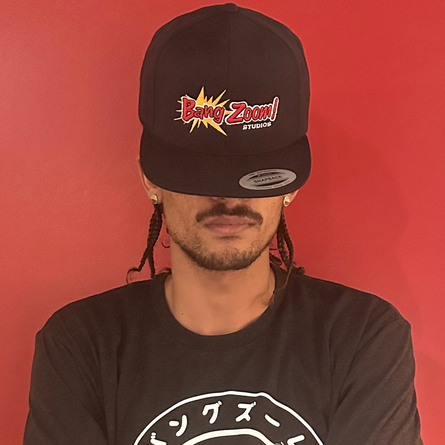 Color Bang Zoom! Logo on Black Snapback-Flatbrim Cap