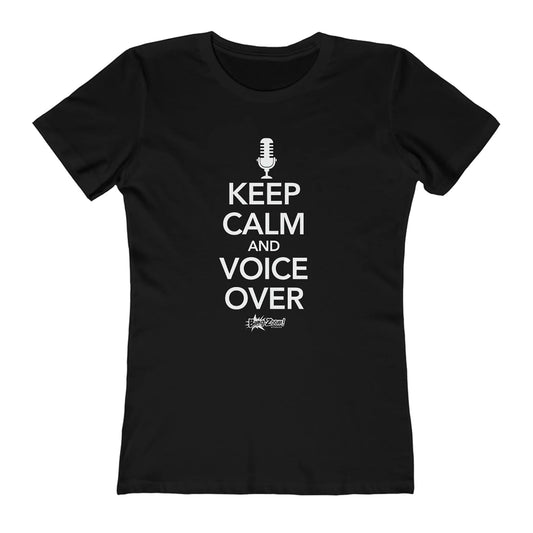 Women's "Keep Calm and Voice Over" Black Tee