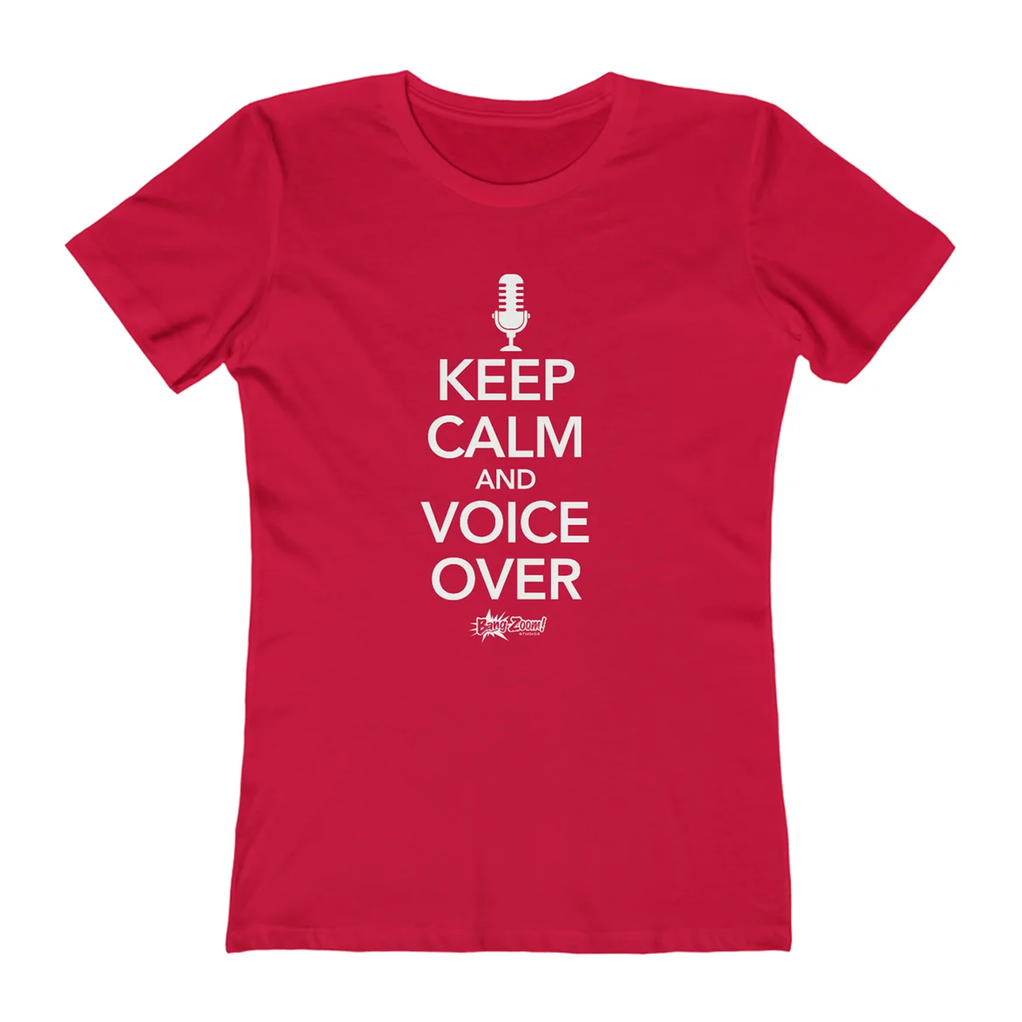 Women's "Keep Calm and Voice Over" Red Tee
