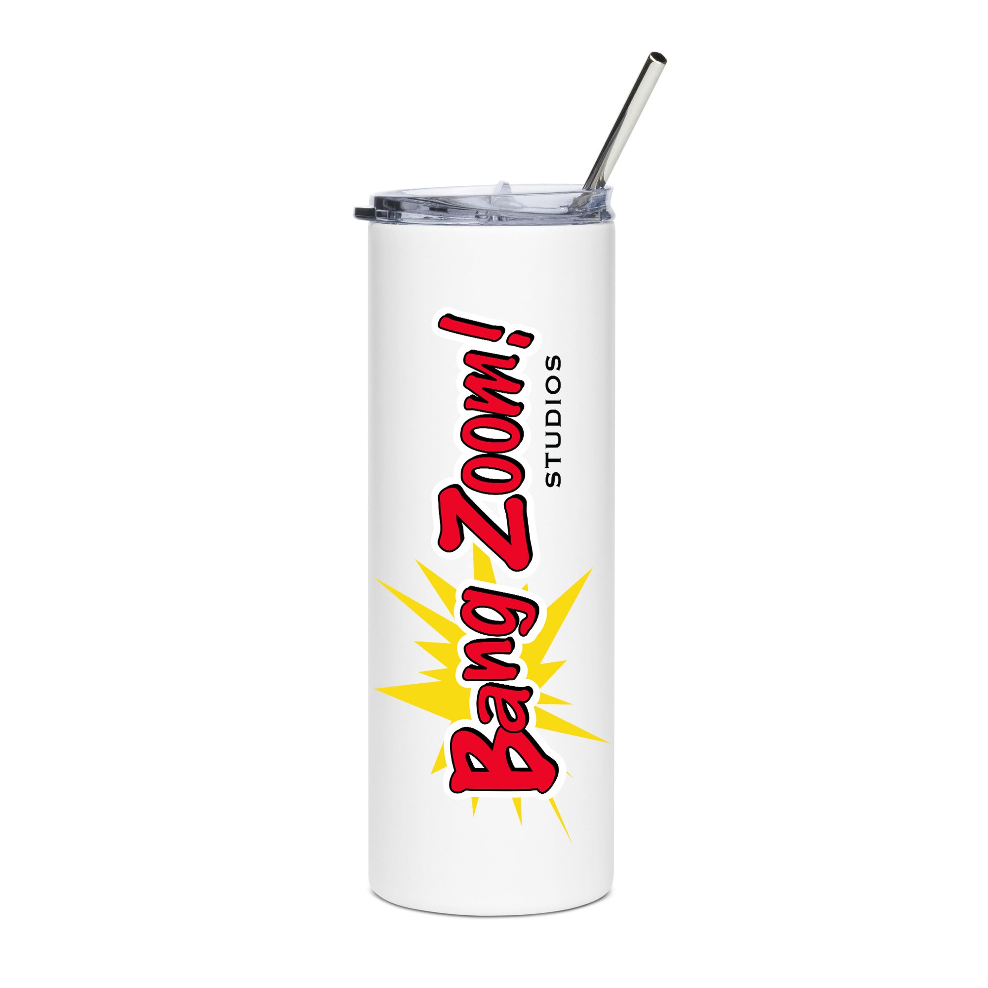 Color Bang Zoom! Logo on White Tumbler with Straw, 20oz – Bang Zoom ...