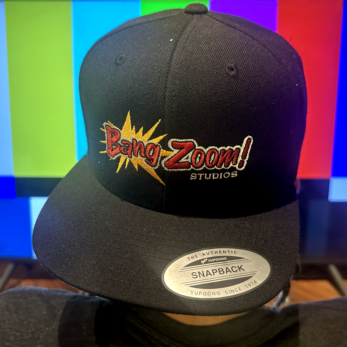 Color Bang Zoom! Logo on Black Snapback-Flatbrim Cap