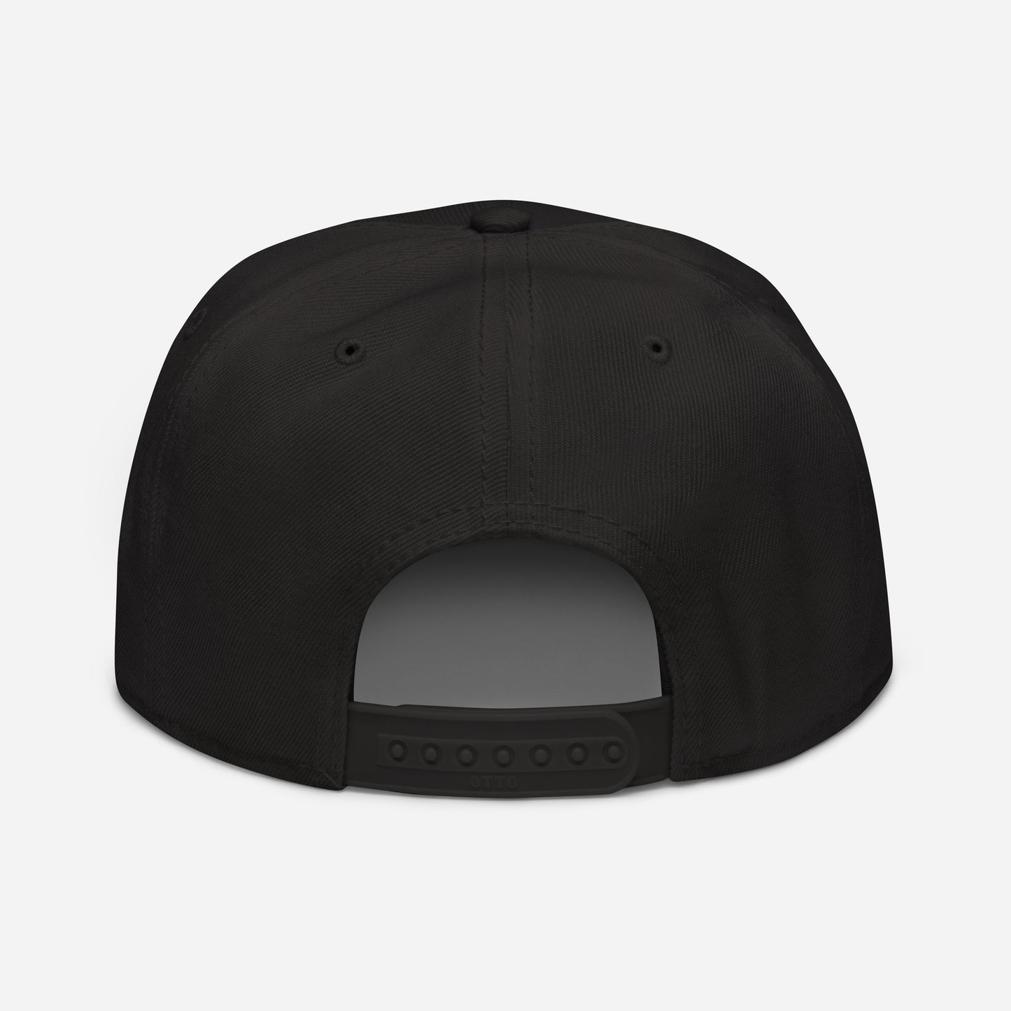 White BZ! Icon Logo on Black Snapback-Flatbrim Cap