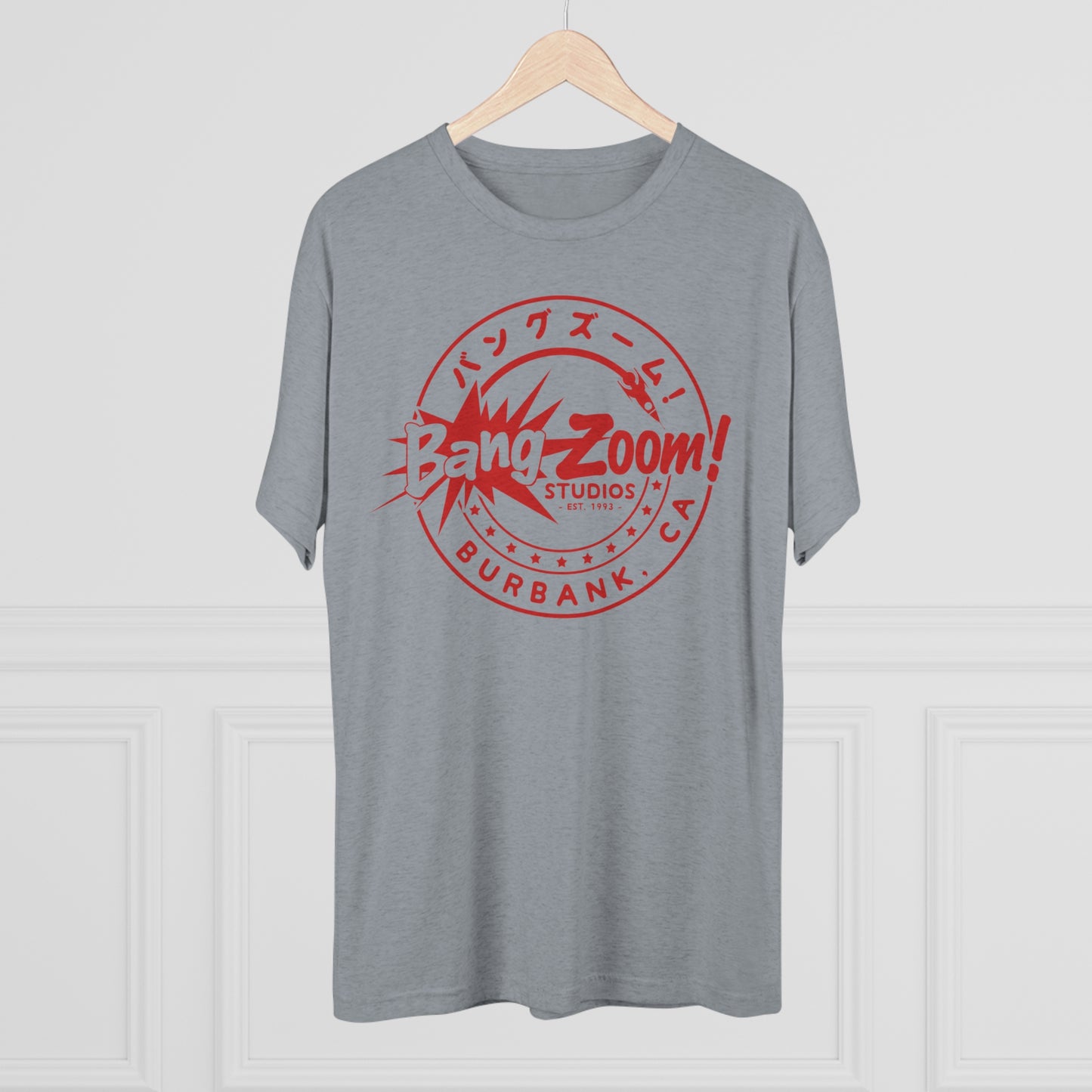 Unisex Bang Zoom! Circle Logo Heather Gray Tee