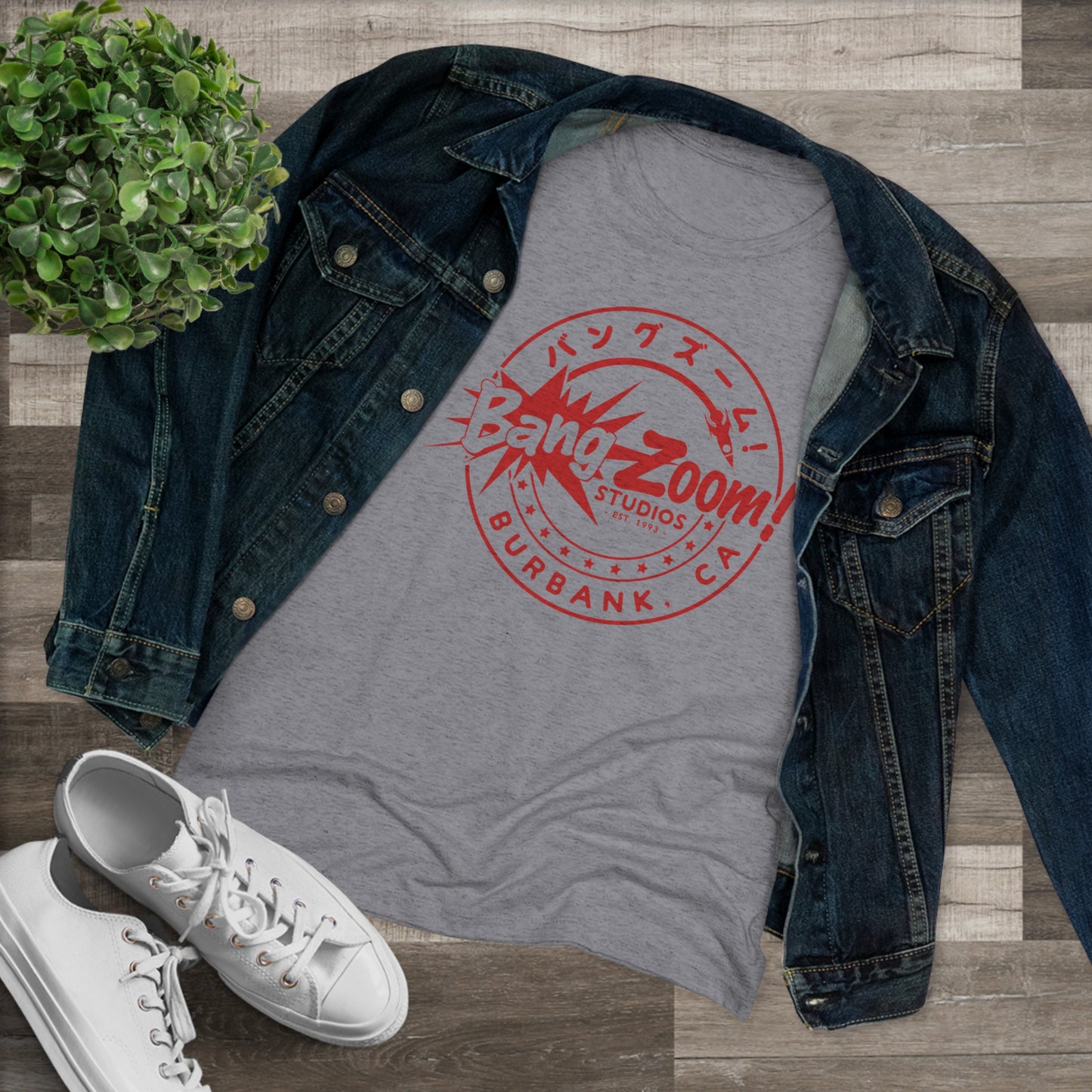 Women's Bang Zoom! Circle Logo Heather Gray Tee